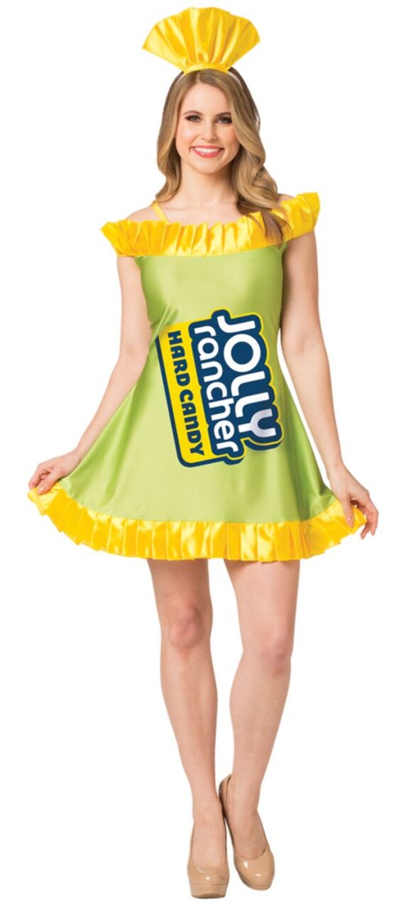 The Costume Center Green and Yellow Jolly Rancher Apple Women Halloween Costume